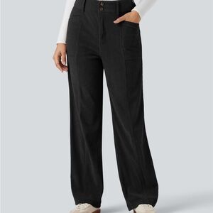 HALARA Women's Black Corduroy Pants